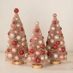 Bethany Lowe New! Valentine Golden Blush Bottle Brush Trees