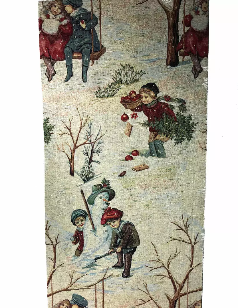 StiVoTex Winter Children Tapestry Table Runner Made In Germany 3 StiVoTex Winter Children Tapestry Table Runner Made In Germany