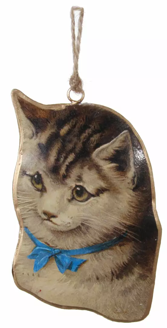 ShiShi Victorian Christmas Cat With Bow Ornament