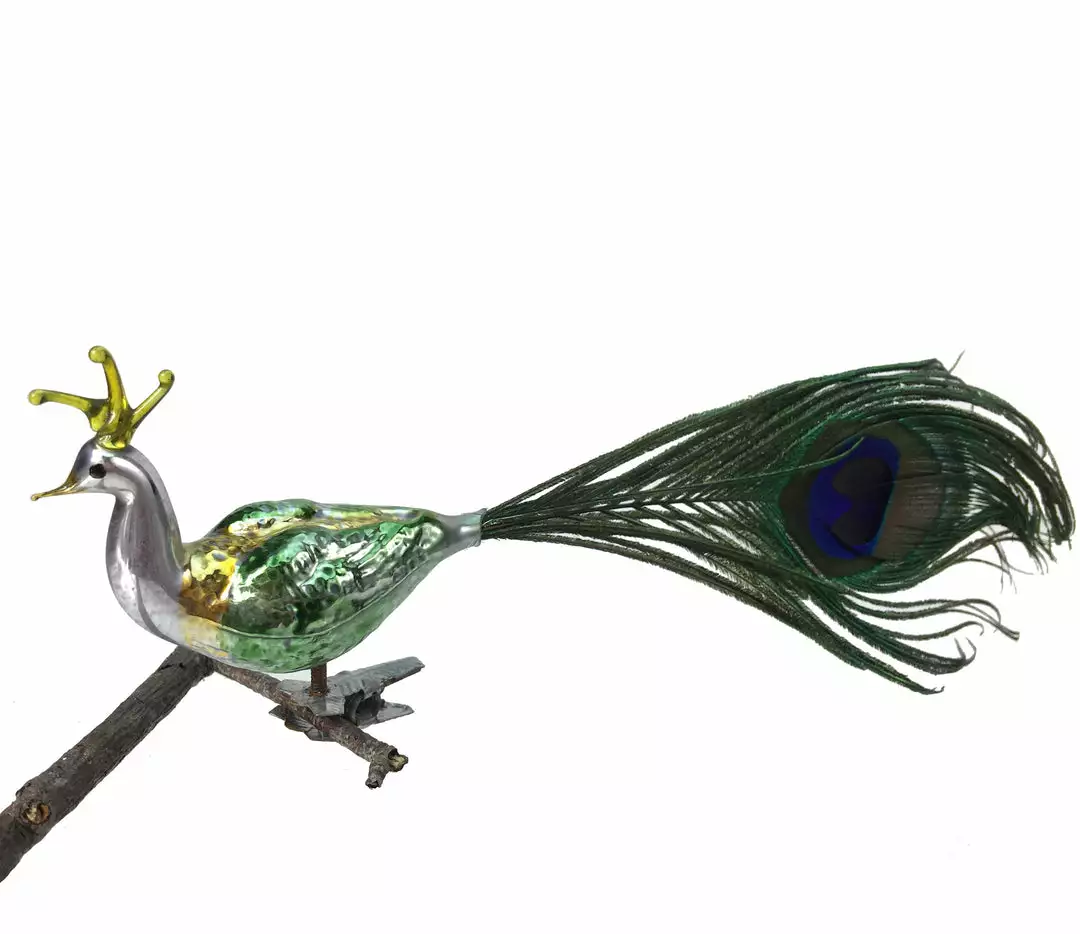 Nostalgie Christbaumschmuck Vintage Patina Regal Peacock Ornament Clip Christmas 3 Nostalgie Christbaumschmuck Vintage Patina Regal Peacock Ornament Clip Christmas
