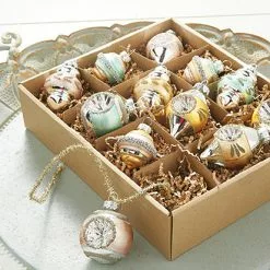 Raz Vintage Pastel Glass Ornaments