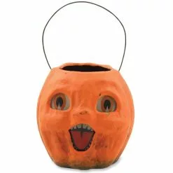 Bethany Lowe Vintage Pumpkin Bucket - Paper Mache