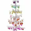 Cody Foster New! White Tinsel Tree Decorated With Colorful Glass Ornaments