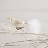 Bethany Lowe Winter White Glass Bird Clip Ornament