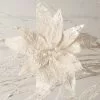 Bethany Lowe New! Winter White Poinsettia Clip, Large