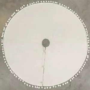 Ragon House Winter White Tree Skirt With Pom Poms, 50" New! 3 Ragon House Winter White Tree Skirt With Pom Poms, 50" New!