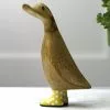 Dcuk New! Wooden Duck With Yellow Welly Boots, Medium 1 Dcuk New! Wooden Duck With Yellow Welly Boots, Medium