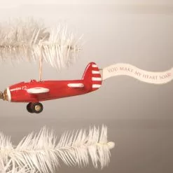 Bethany Lowe You Make My Heart Soar Airplane Ornament